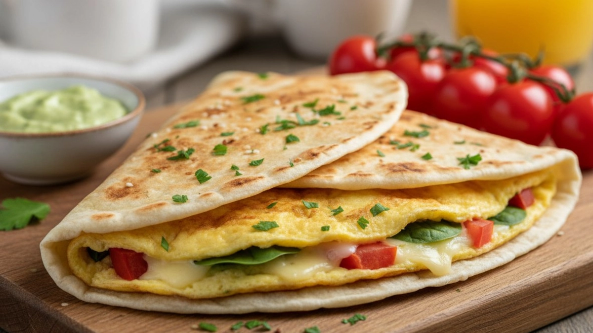 Сытный ужин за 5 минут: омлет-конвертик в лаваше с ветчиной и тягучим сыром — круче и полезнее пиццы