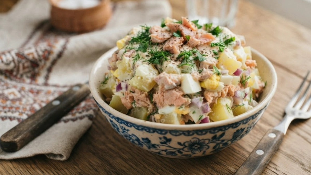 Беру картофель и рыбные консервы - шикарный салат готов: вкусный и сытный, не стыдно поставить и на праздничный стол